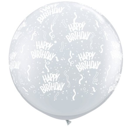 Qualatex 3 Foot Clear Latex Balloon - Birthday Around