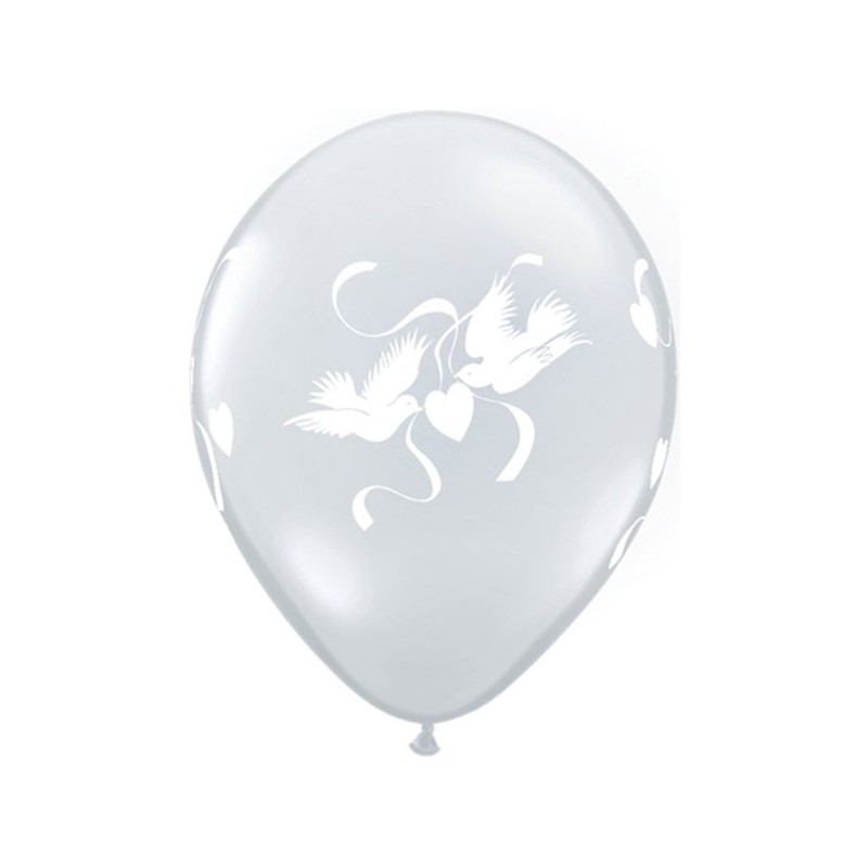 Qualatex 11 Inch Clear Latex Balloon - Love Doves