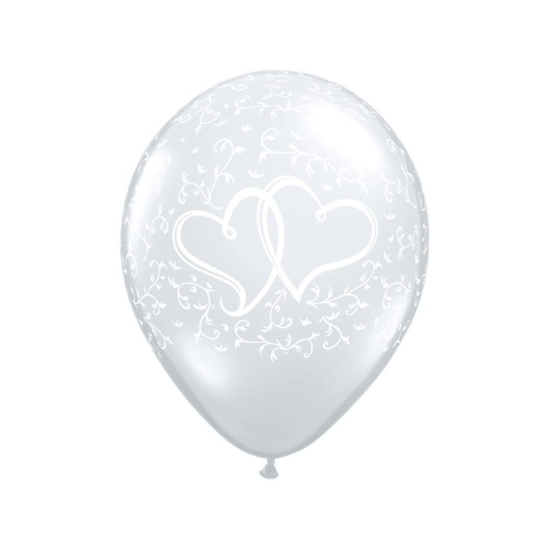 Qualatex 11 Inch Clear Latex Balloon - Entwined Hearts