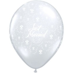Qualatex 16 Inch Clear Latex Balloon - Just Married Flowers