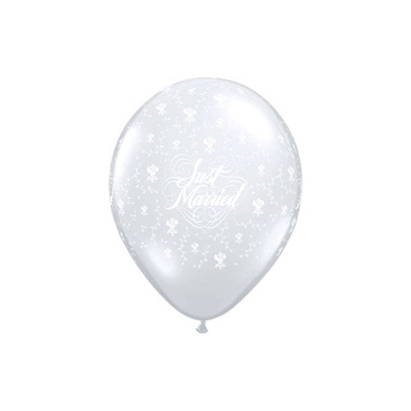 Qualatex 18 Inch Clear Latex Balloon - Just Married Flowers