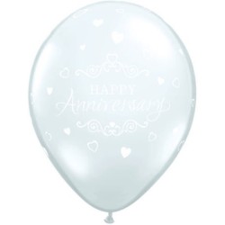 Qualatex 11 Inch Clear Latex Balloon - Anniversary