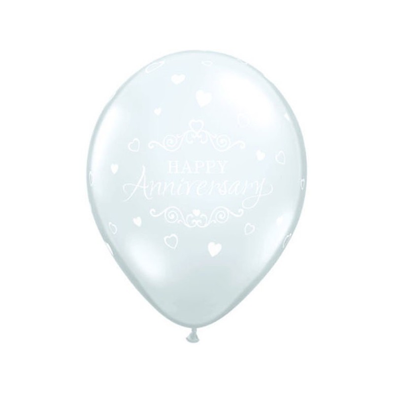 Qualatex 11 Inch Clear Latex Balloon - Anniversary