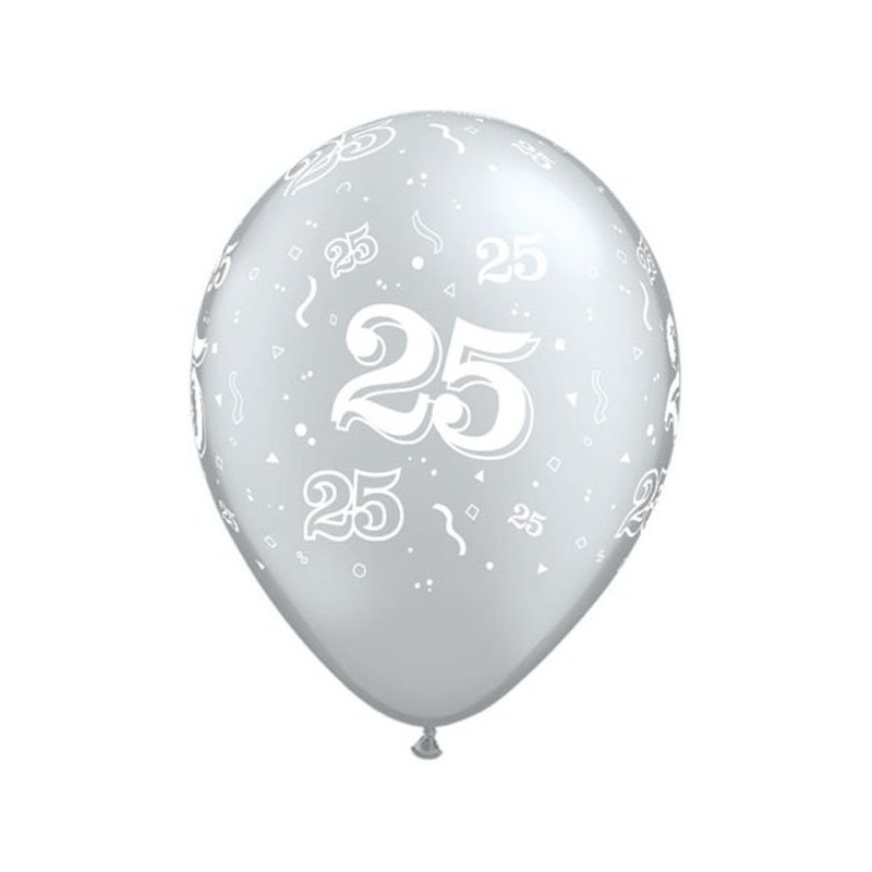 Qualatex 11 Inch Silver Latex Balloon - 25 Around