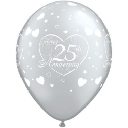 Qualatex 11 Inch Latex Balloon - 25th Anniversary
