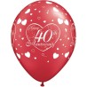 Qualatex 11 Inch Red Latex Balloon - 40th Anniversary