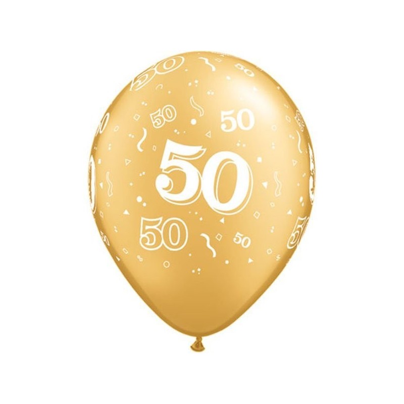 Qualatex 11 Inch Gold Latex Balloon - 50 Around