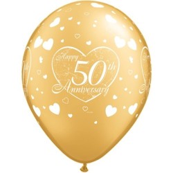 Qualatex 11 Inch Latex Balloon - 50th Anniversary