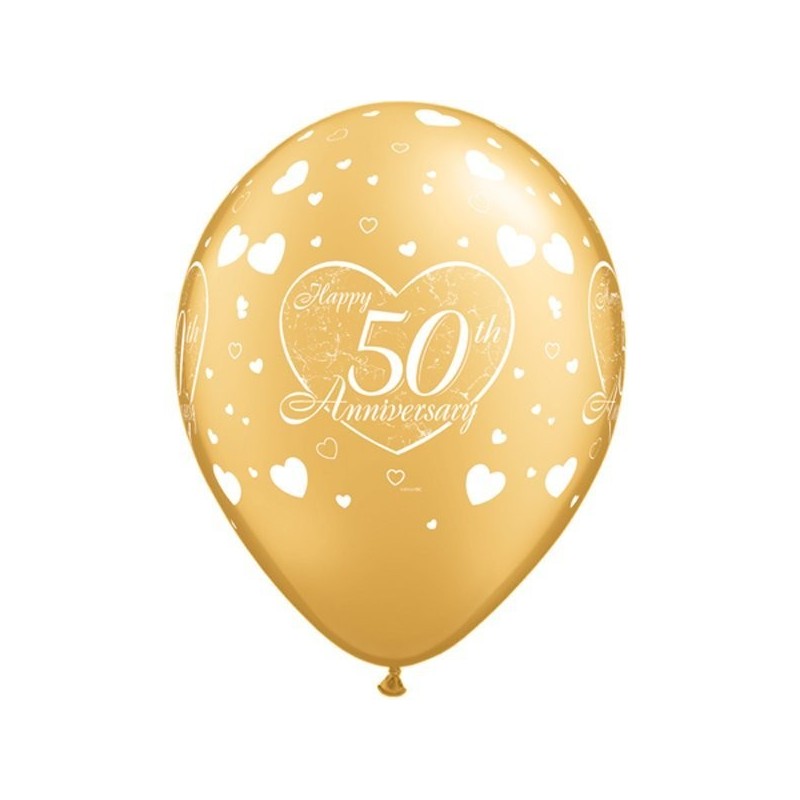 Qualatex 11 Inch Latex Balloon - 50th Anniversary