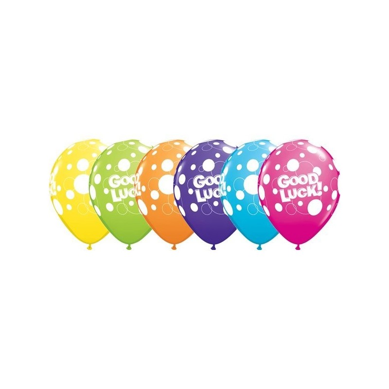 Qualatex 11 Inch Assorted Latex Balloon - Good Luck Dots