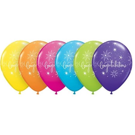 Qualatex 11 Inch Assorted Latex Balloon - Congratulations