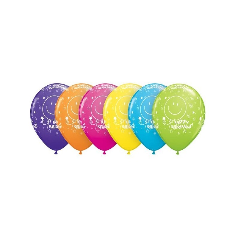 Qualatex 11 Inch Assorted Latex Balloon - Retirement Smile