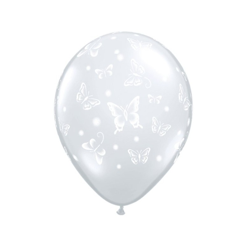 Qualatex 11 Inch Clear Latex Balloon - Butterflies