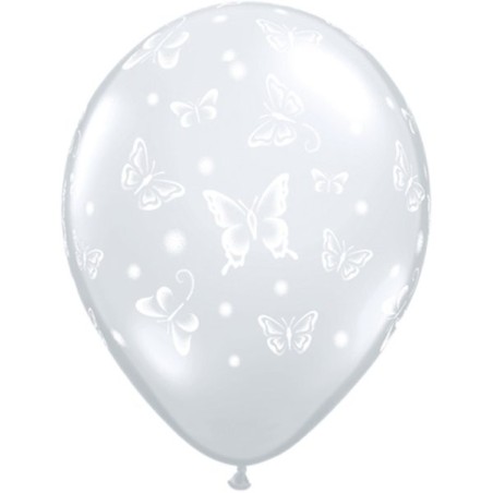 Qualatex 11 Inch Clear Latex Balloon - Butterflies