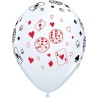 Qualatex 11 Inch White Latex Balloon - Cards Dice