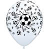 Qualatex 11 Inch White Latex Balloon - Soccer Balls
