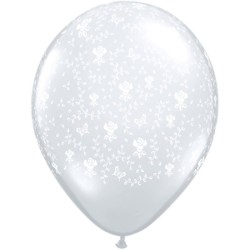 Qualatex 16 Inch Clear Latex Balloon - Flowers