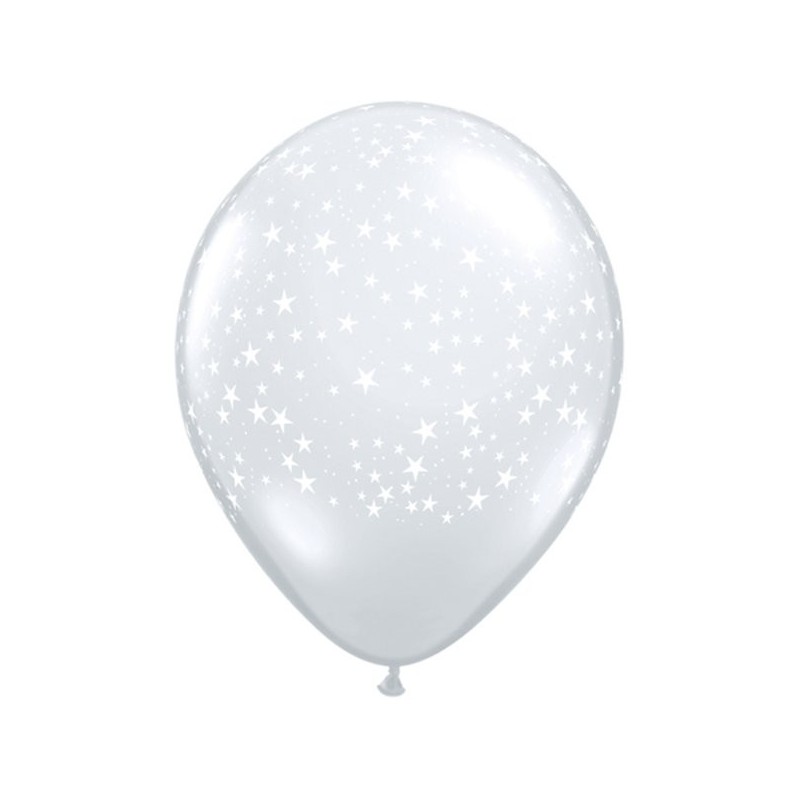 Qualatex 11 Inch Clear Latex Balloon - Stars