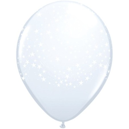 Qualatex 16 Inch Clear Latex Balloon - Stars