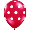 Qualatex 11 Inch Red Latex Balloon - White Polka