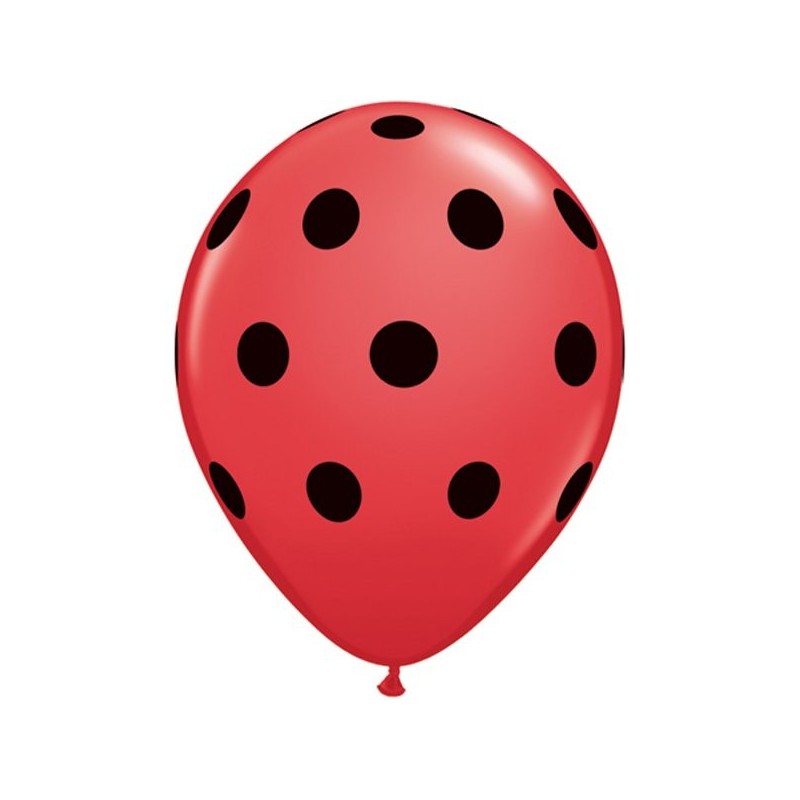 Qualatex 11 Inch Red Latex Balloon - Big Polka