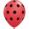 Qualatex 11 Inch Red Latex Balloon - Big Polka