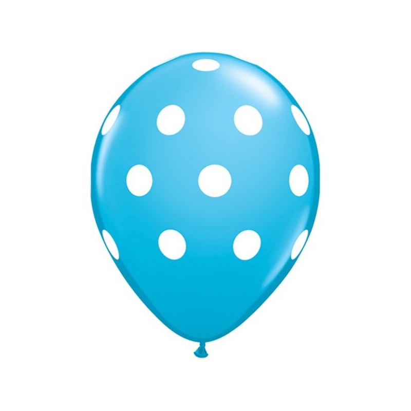 Qualatex 11 Inch Blue Latex Balloon - Big Polka