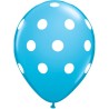 Qualatex 11 Inch Blue Latex Balloon - Big Polka