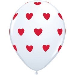 Qualatex 11 Inch Assorted Latex Balloon - White Red