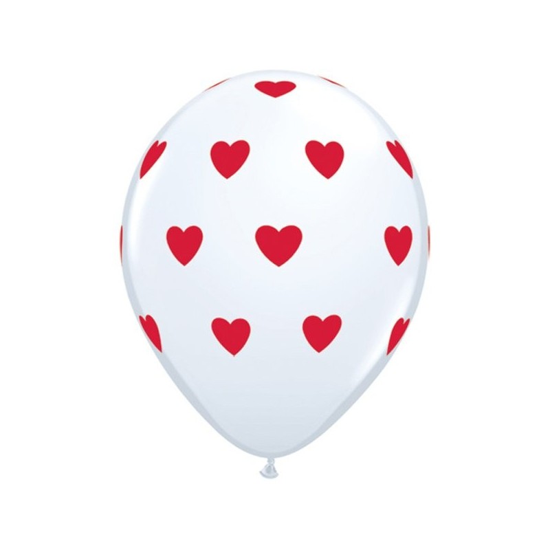 Qualatex 11 Inch Assorted Latex Balloon - White Red