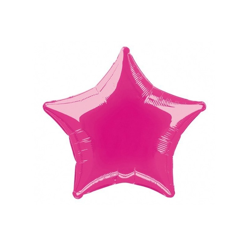 Unique Party 20 Inch Star Foil Balloon - Hot Pink