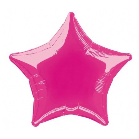 Unique Party 20 Inch Star Foil Balloon - Hot Pink