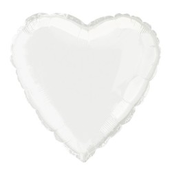 Unique Party 18 Inch Heart Foil Balloon - White