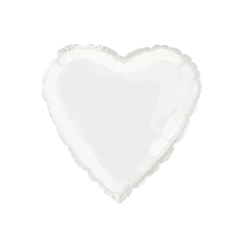Unique Party 18 Inch Heart Foil Balloon - White