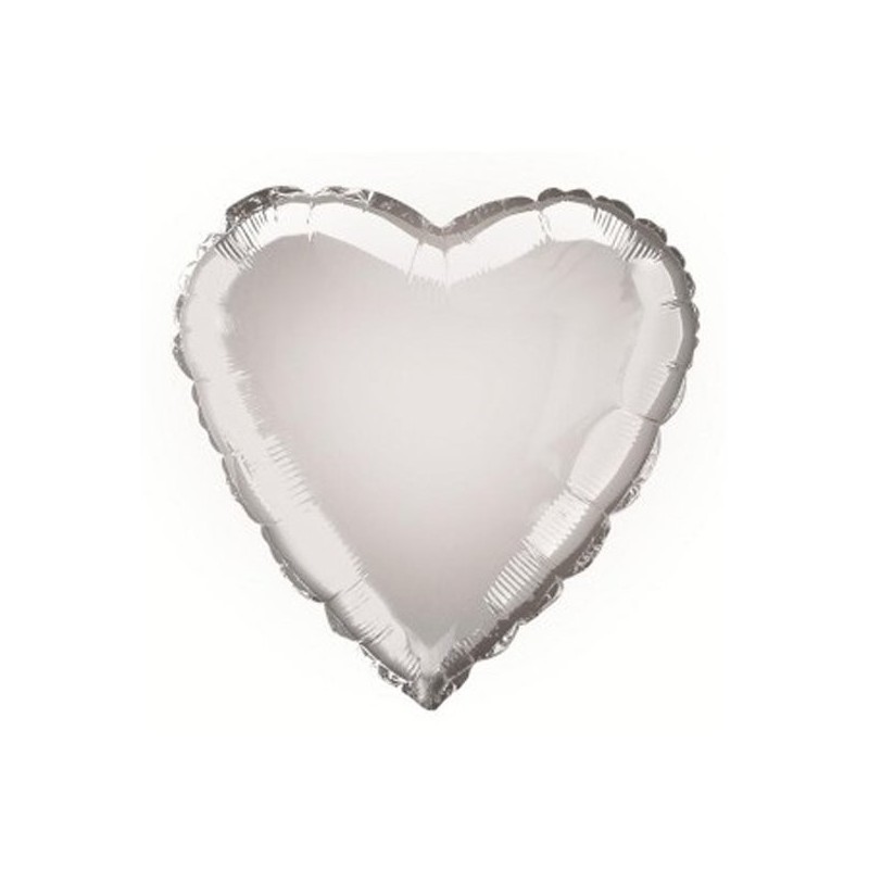 Unique Party 18 Inch Heart Foil Balloon - Silver