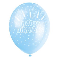 Unique Party 12 Inch Latex Balloon - Candles Blue