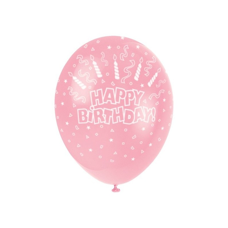Unique Party 12 Inch Latex Balloon - Candles Pink