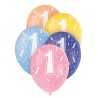 Unique Party 12 Inch Assorted Latex Balloon - Age 1