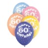 Unique Party 12 Inch Assorted Latex Balloon - 60th