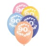 Unique Party 12 Inch Assorted Latex Balloon - 90th