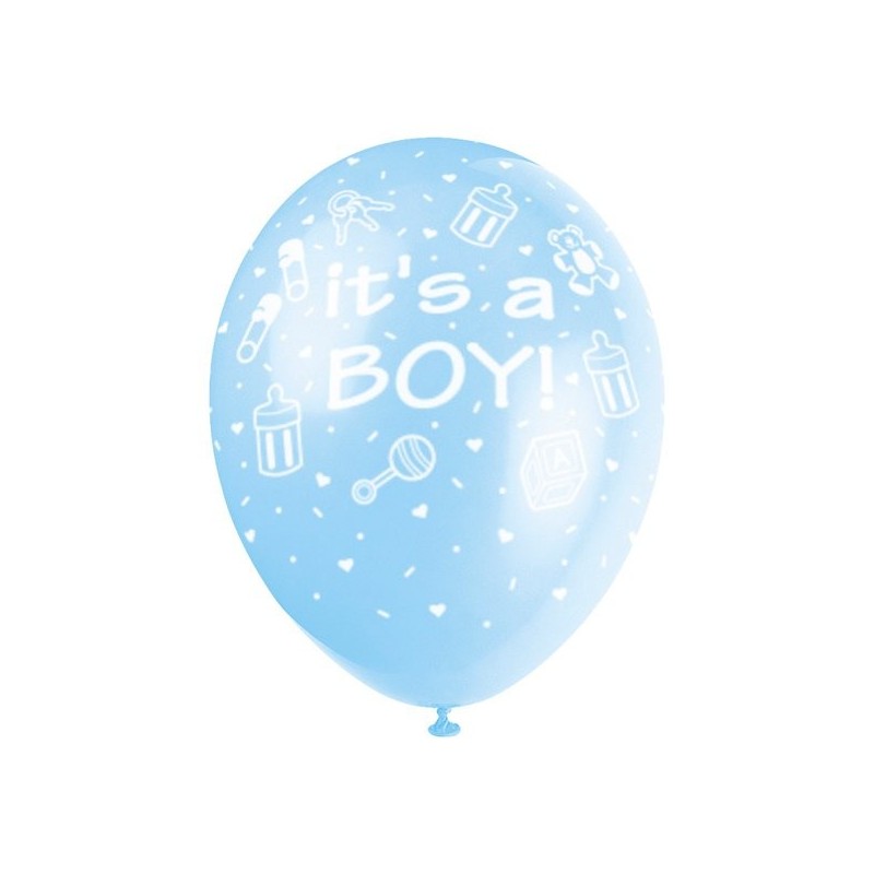 Unique Party 12 Inch Latex Balloon - Its A Boy Blue