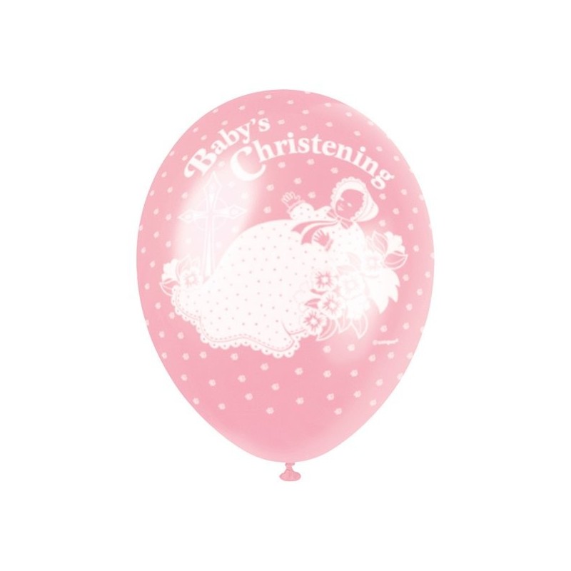 Unique Party 12 Inch Latex Balloon - Christening Pink