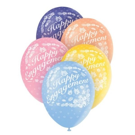 Unique Party 12 Inch Assorted Latex Balloon - Engagement