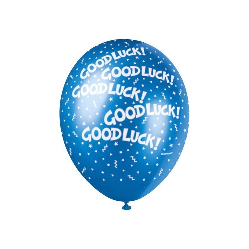 Unique Party 12 Inch Assorted Latex Balloon - Good Luck