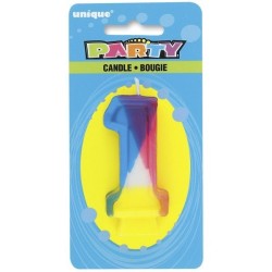 Unique Party Rainbow Number Candle - 1