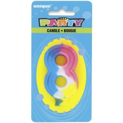 Unique Party Rainbow Number Candle - 8