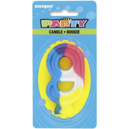 Unique Party Rainbow Number Candle - 9