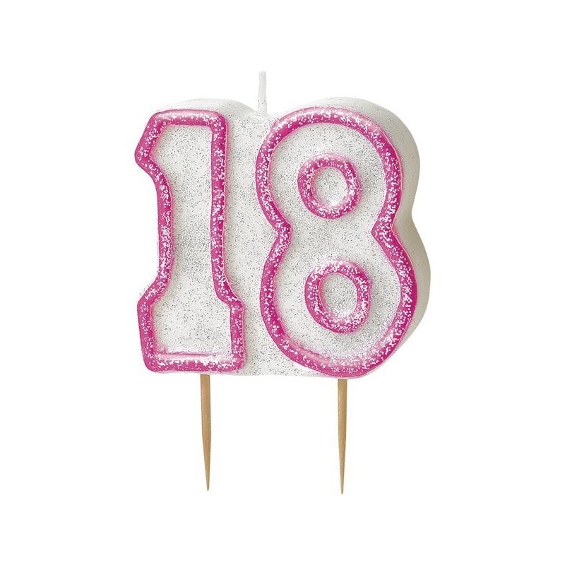 Unique Party Pink Number Candle - 18