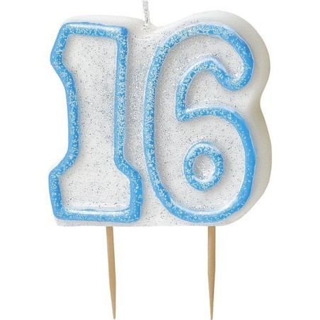 Unique Party Blue Number Candle - 16