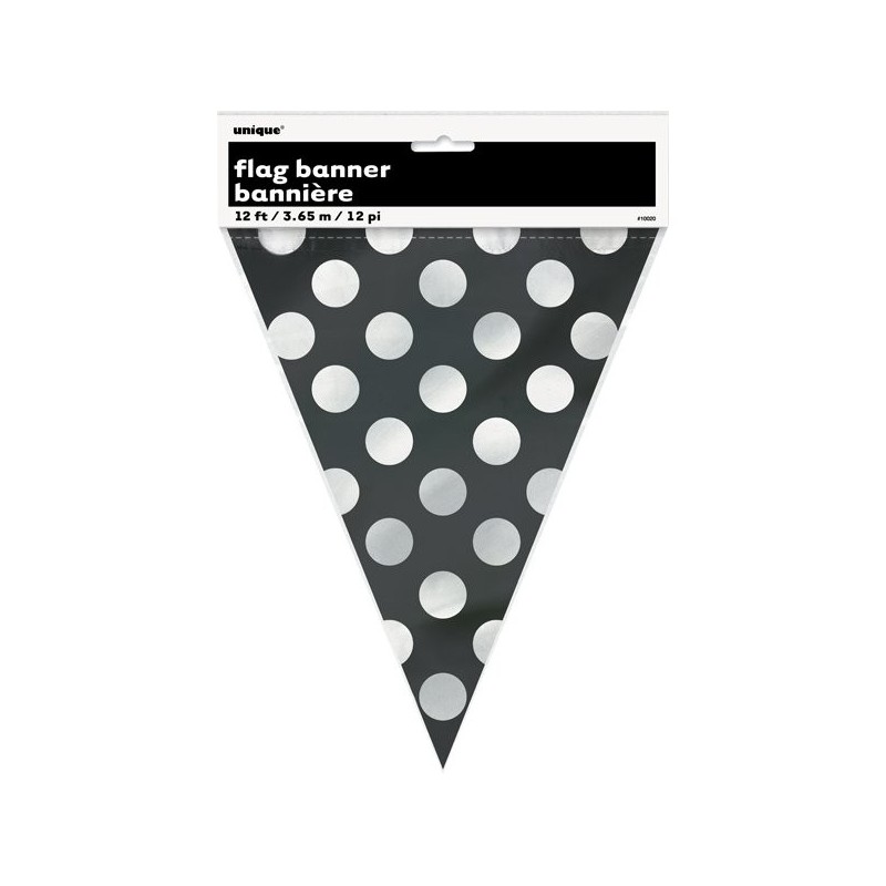 Unique Party Dots Bunting - Midnight Black